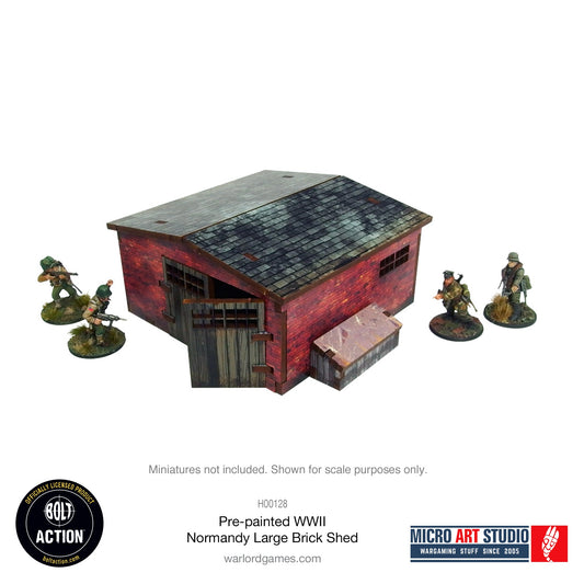 WW2 Normandy Large Brick Shed PREPAINTED