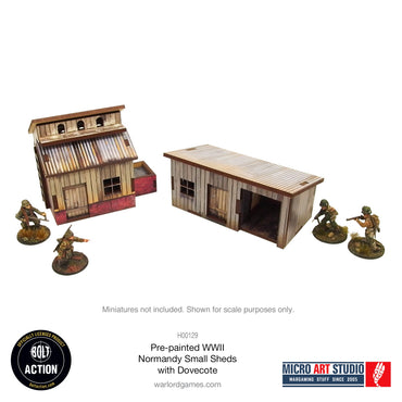 WW2 Normandy Small Sheds with Dovecote PREPAINTED