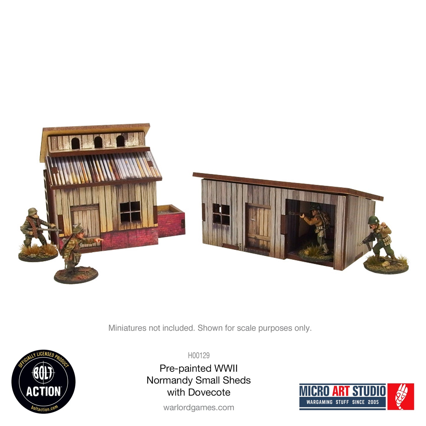 WW2 Normandy Small Sheds with Dovecote PREPAINTED