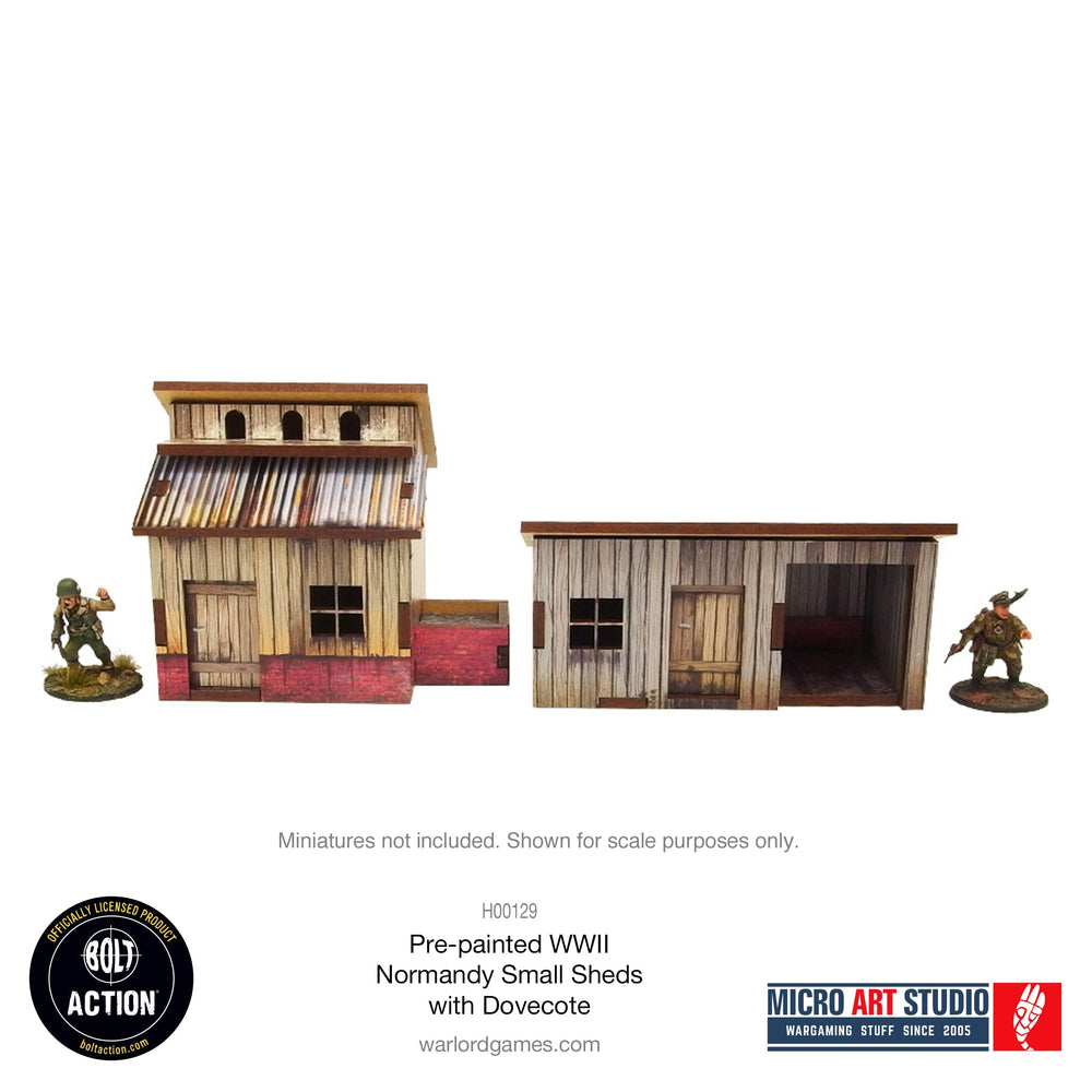 WW2 Normandy Small Sheds with Dovecote PREPAINTED