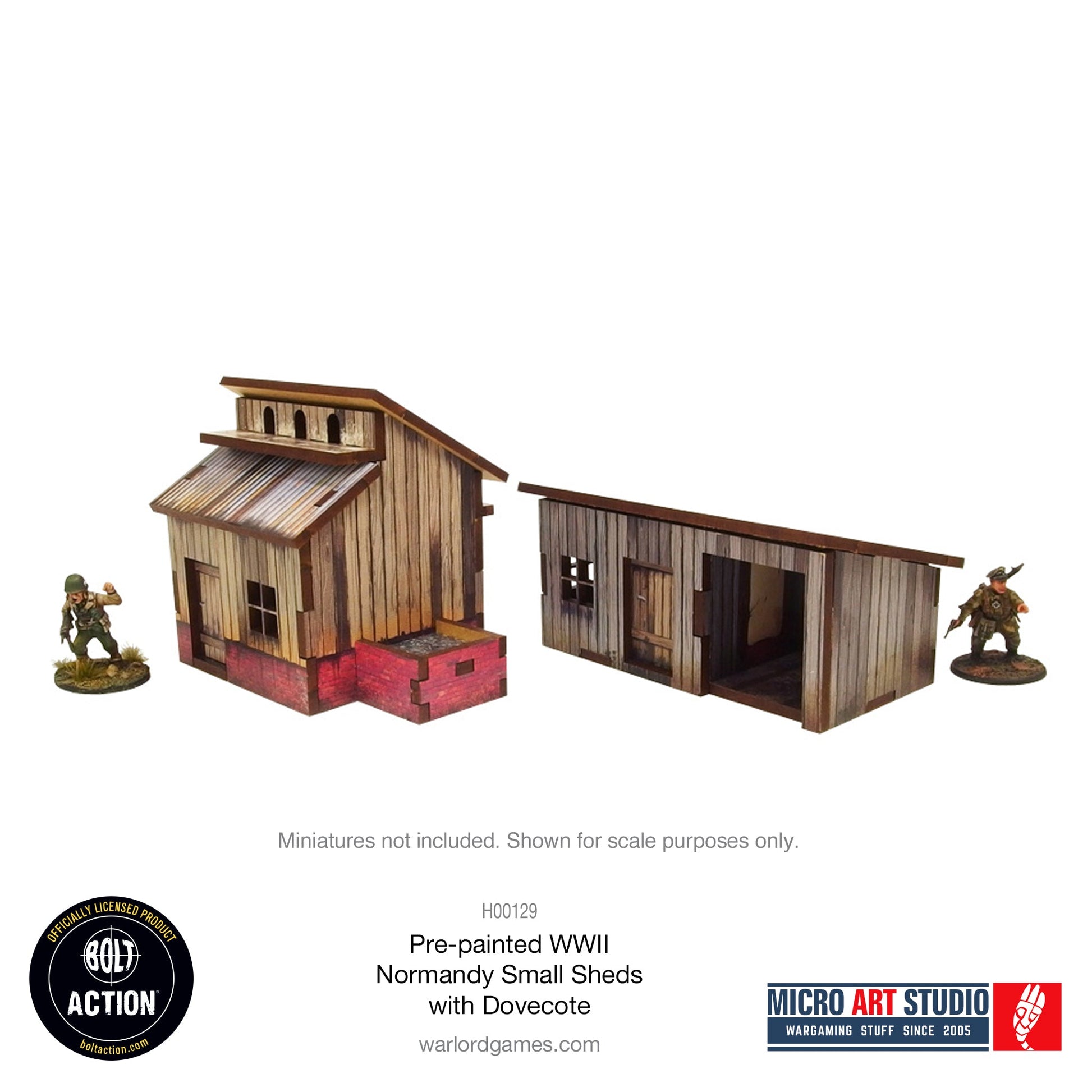 WW2 Normandy Small Sheds with Dovecote PREPAINTED