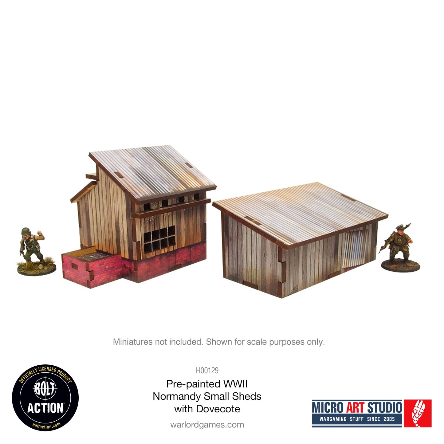 WW2 Normandy Small Sheds with Dovecote PREPAINTED