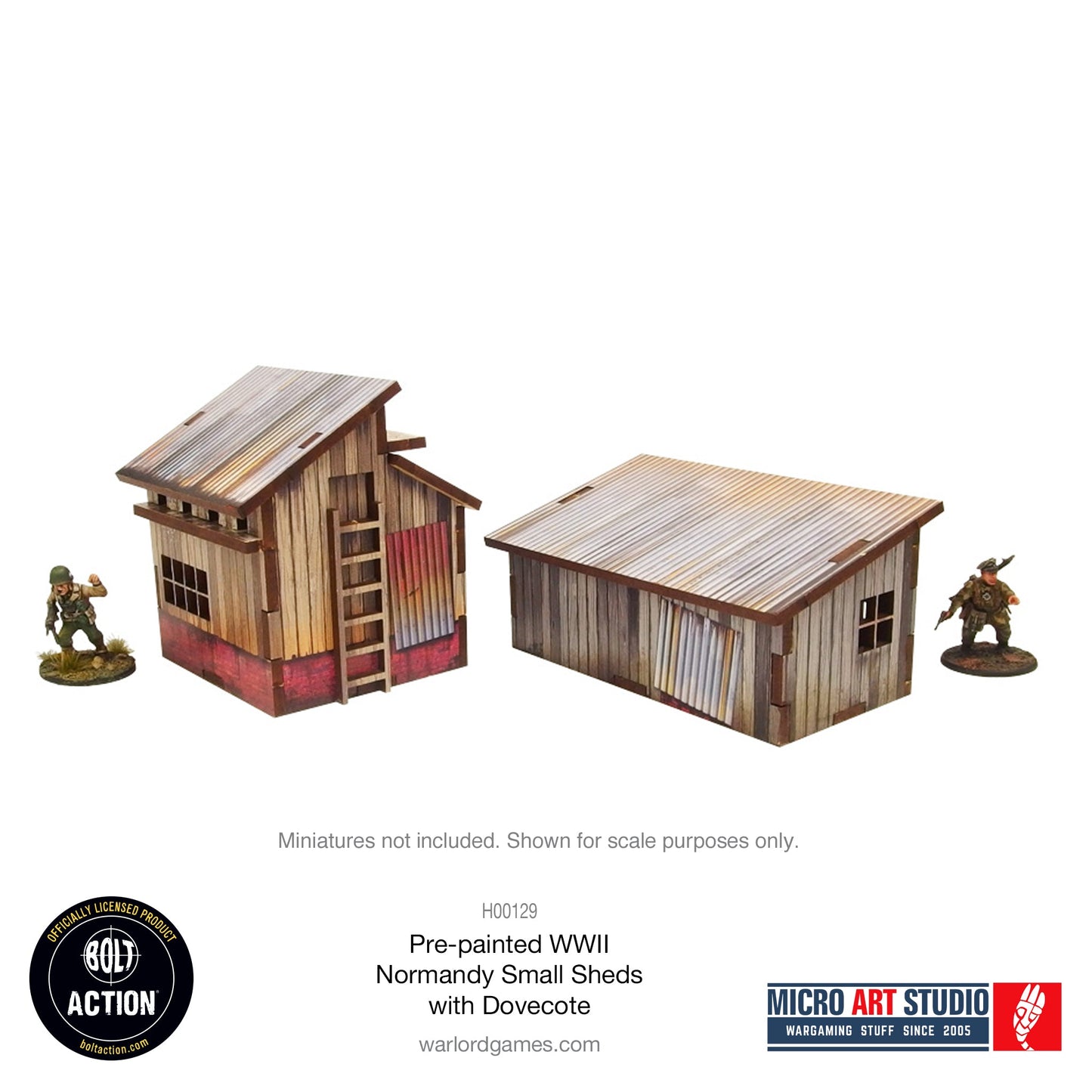 WW2 Normandy Small Sheds with Dovecote PREPAINTED