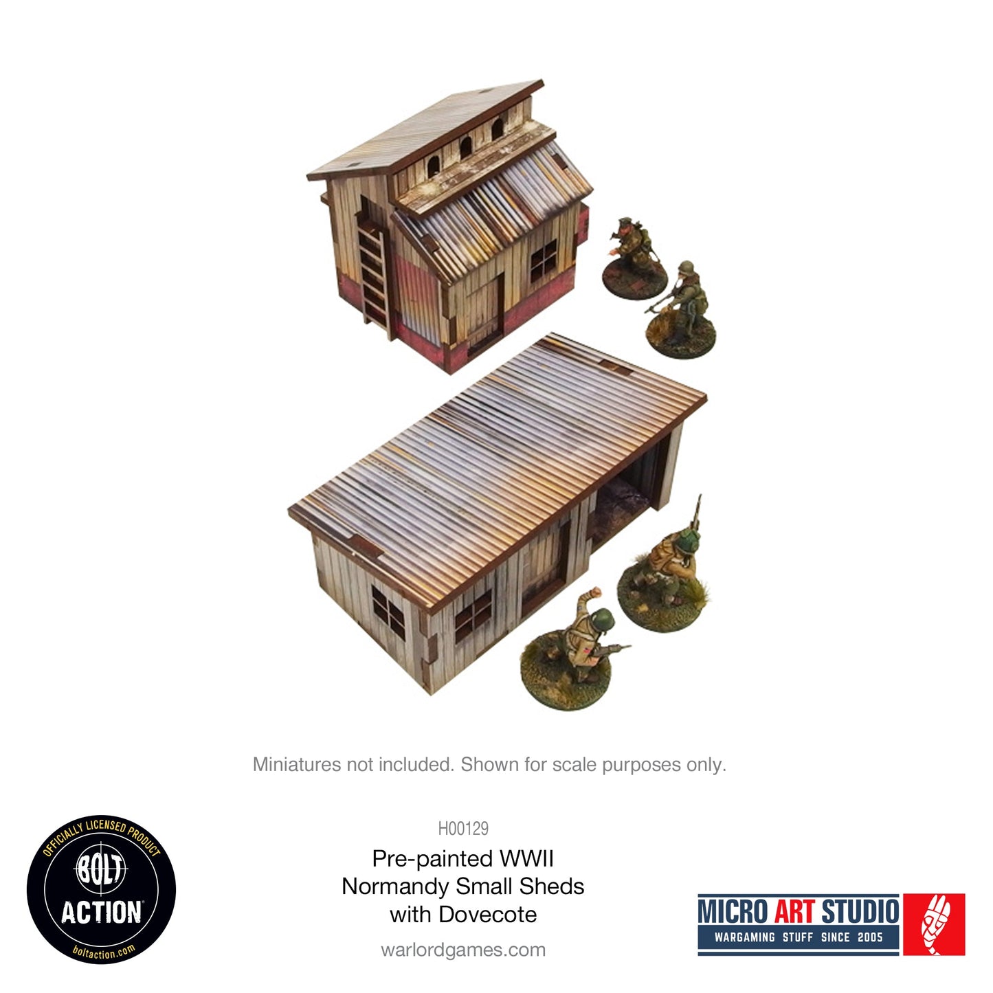 WW2 Normandy Small Sheds with Dovecote PREPAINTED