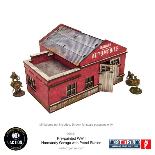 WW2 Normandy Garage with Petrol Station PREPAINTED
