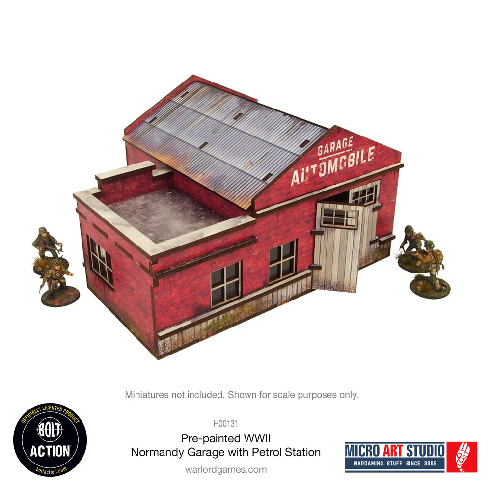 WW2 Normandy Garage with Petrol Station PREPAINTED