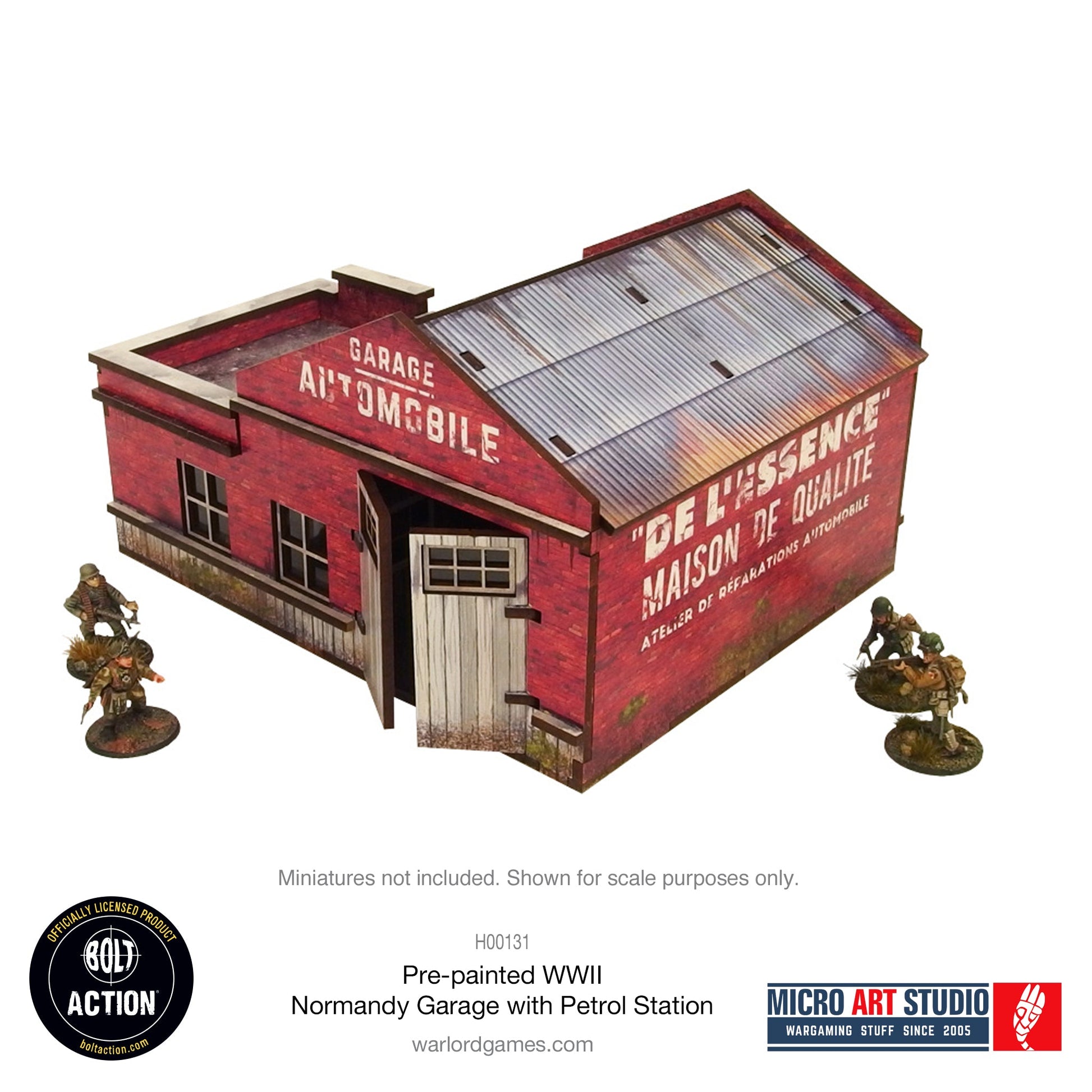 WW2 Normandy Garage with Petrol Station PREPAINTED