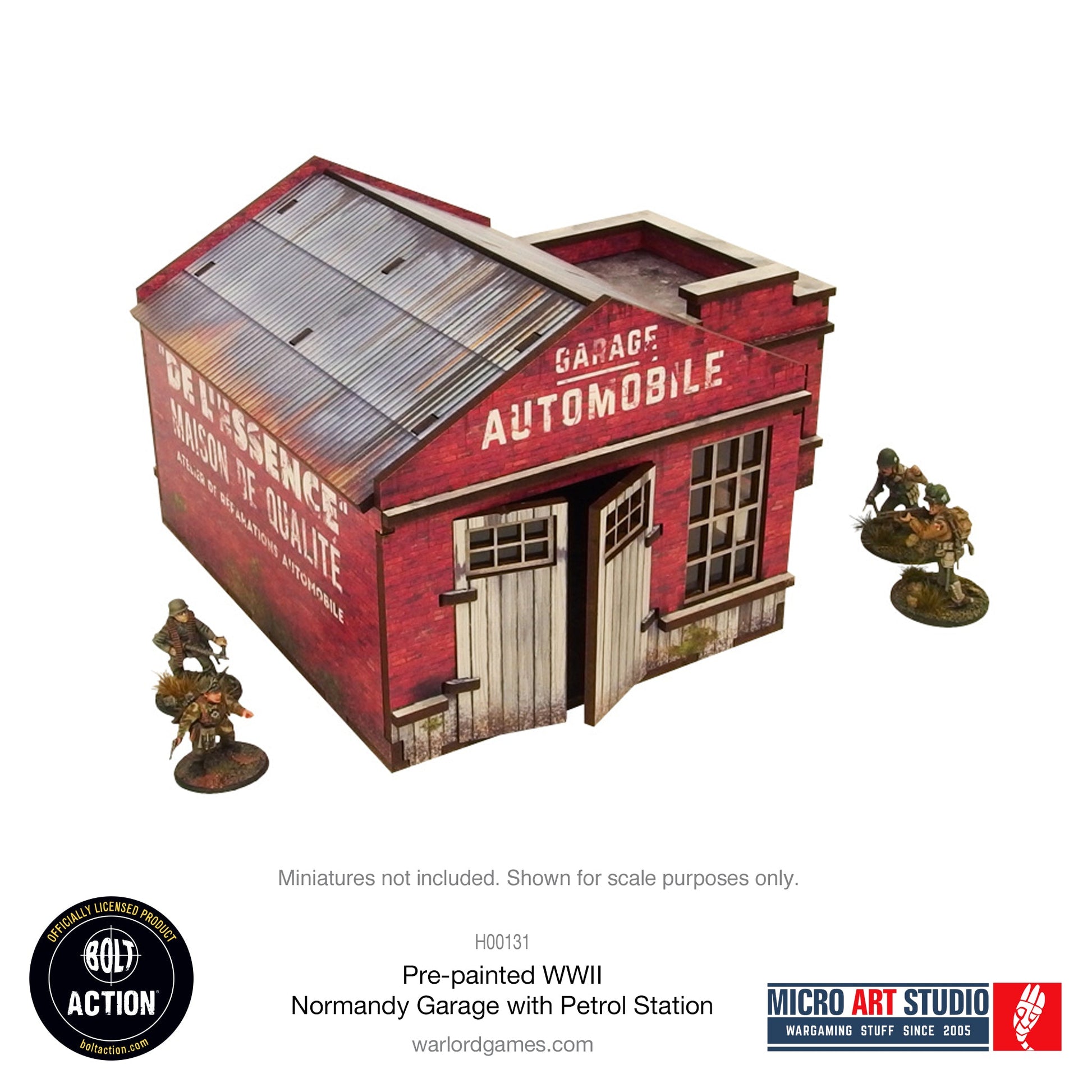 WW2 Normandy Garage with Petrol Station PREPAINTED