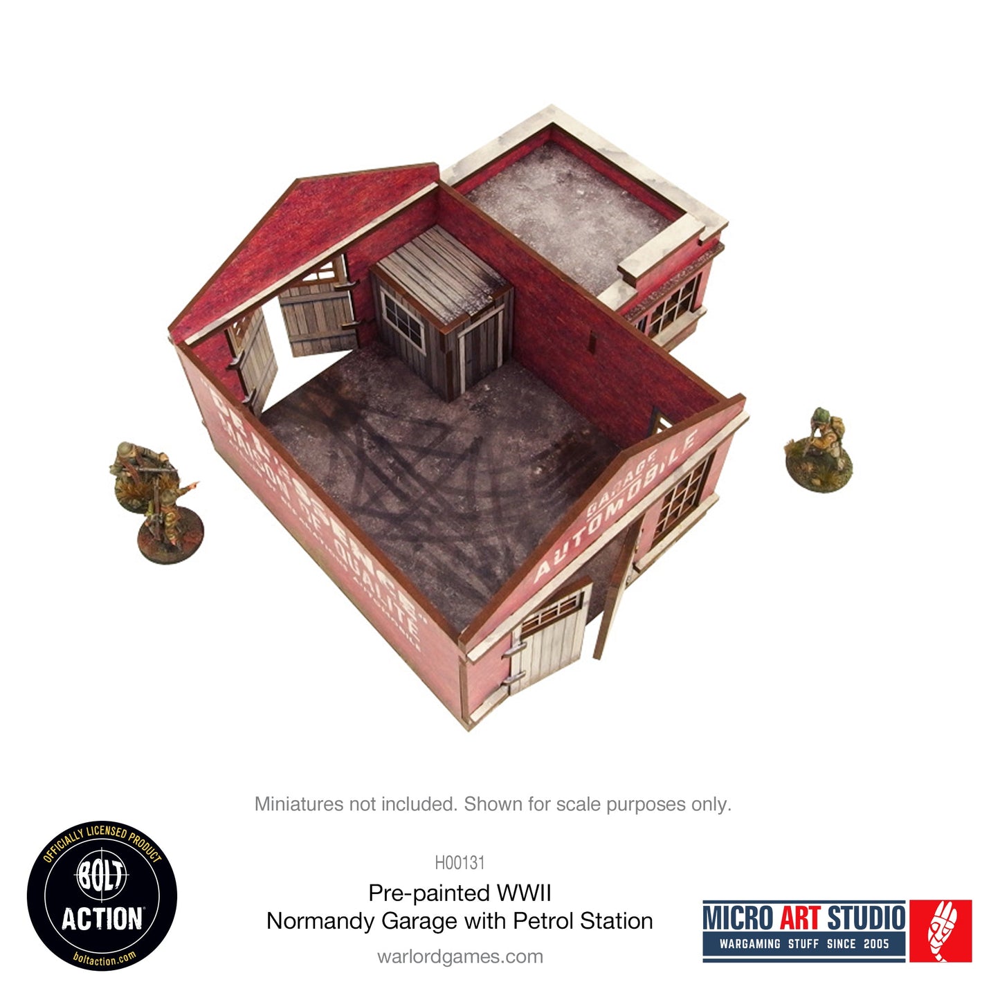 WW2 Normandy Garage with Petrol Station PREPAINTED