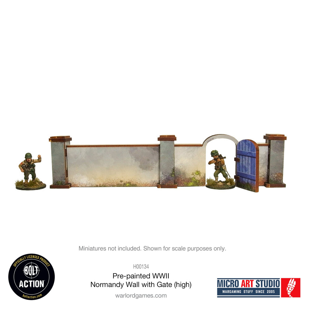 WW2 Normandy Wall with Gate (high) PREPAINTED
