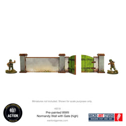 WW2 Normandy Wall with Gate (high) PREPAINTED