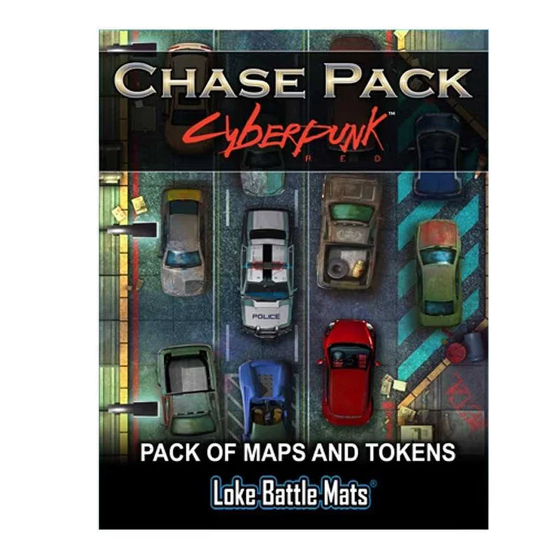 Loke Battlemats Chase Pack: Pack Of Maps and Tokens - Cyberpunk