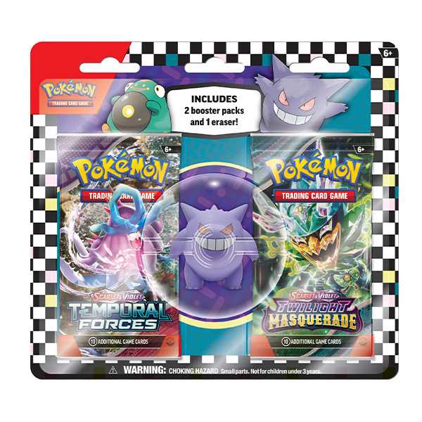 Pokemon - Back to School Eraser & 2 Pack Blister - Gengar