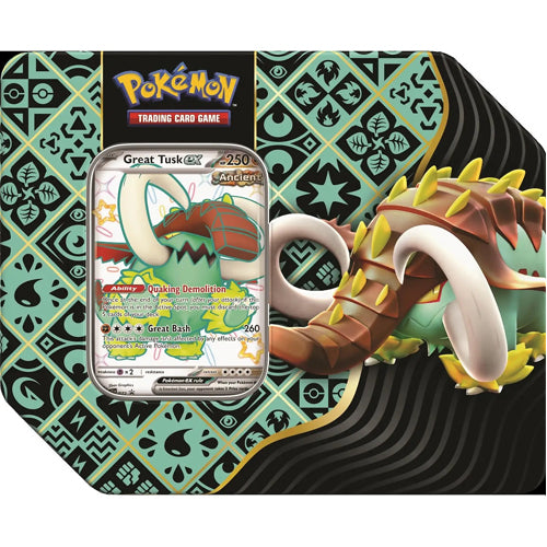Pokemon TCG: Scarlet & Violet 4.5 Paldean Fates 5-Booster Tin - Great Tusk