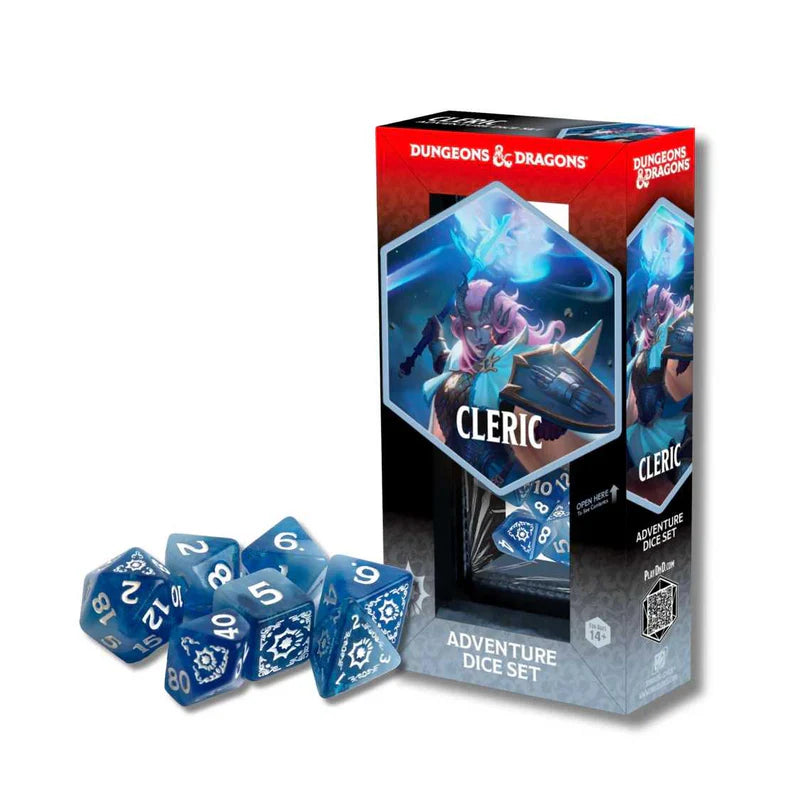 Dungeons & Dragons Adventure Dice Set - Cleric (White, Blue) - Sirius Dice