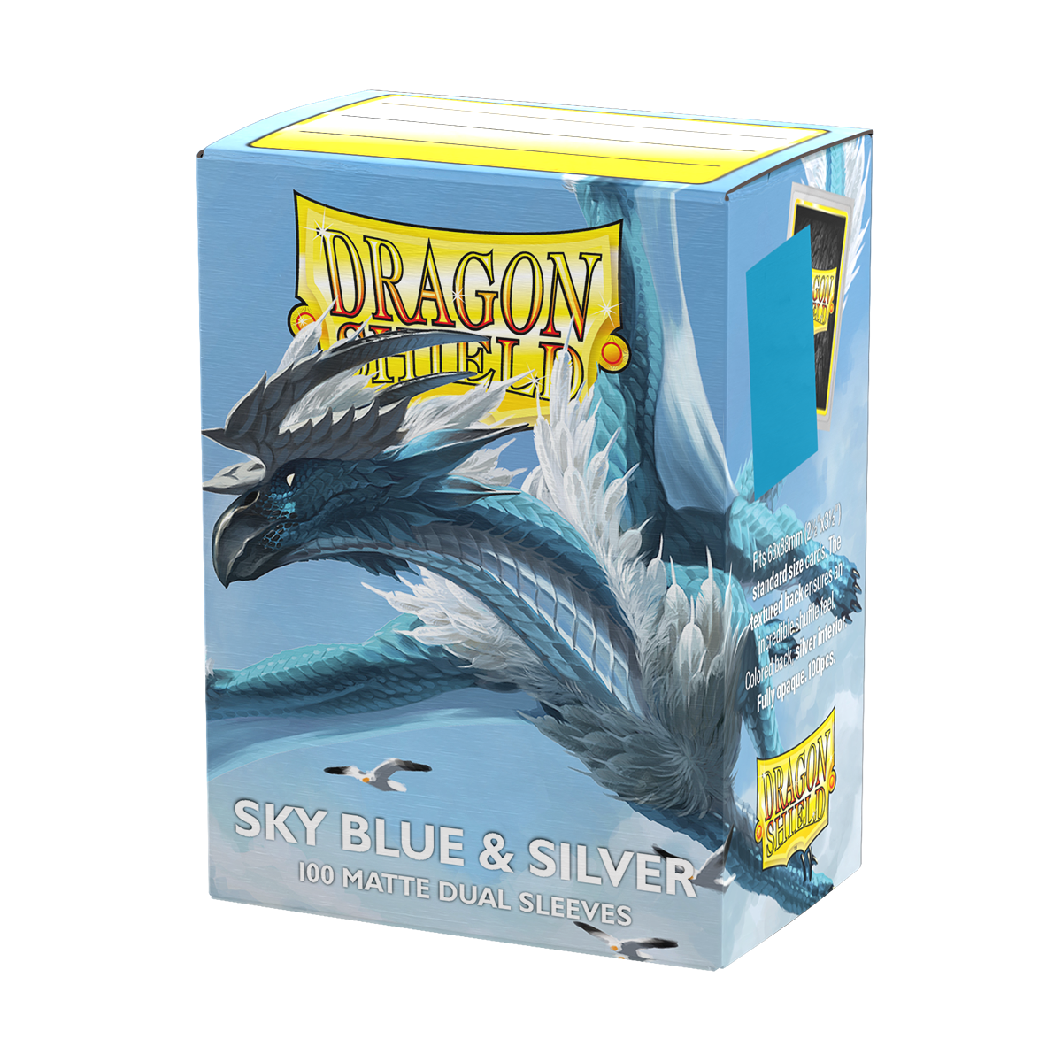 Dragon Shield – Standard size – Dual Matte – Sky Blue & Silver (100)