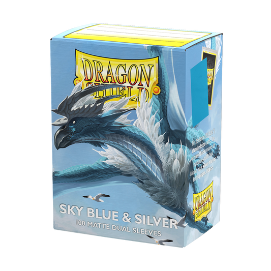 Dragon Shield – Standard size – Dual Matte – Sky Blue & Silver (100)