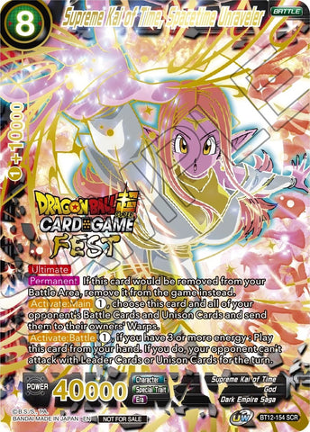 Supreme Kai of Time, Spacetime Unraveler (Card Game Fest 2022 - Winner-Stamped) (BT12-154) [Tournament Promotion Cards]