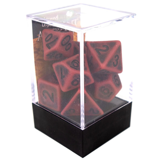 Legend Dice - Boxed Display - Poly Dice Set - Ancient - Matte Red