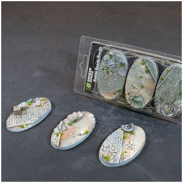 Urban Warfare Bases Oval 75mm (x3) - Battlefield Ready - Gamers Grass