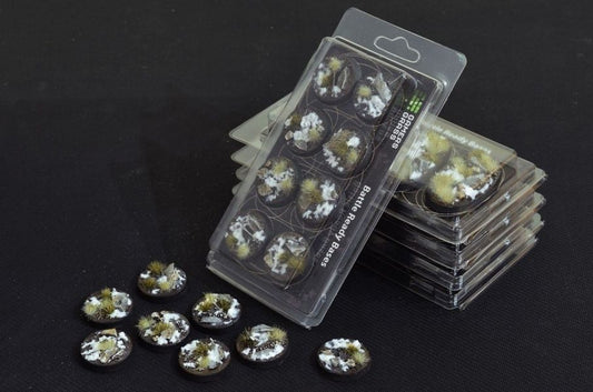 Winter Bases Round 32mm (x8) - Battlefield Ready - Gamers Grass