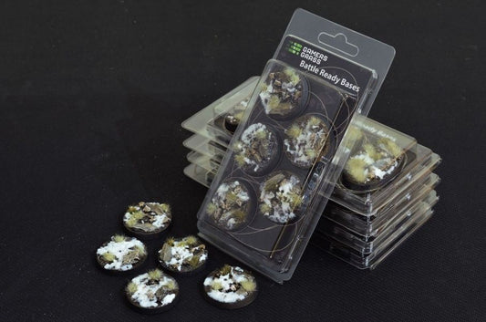 Winter Bases Round 40mm (x5) - Battlefield Ready - Gamers Grass