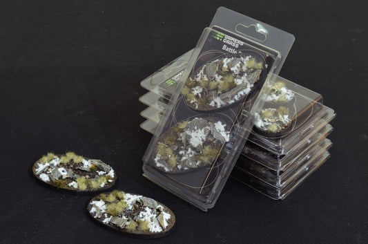 Winter Bases Oval 90mm (x2) - Battlefield Ready - Gamers Grass