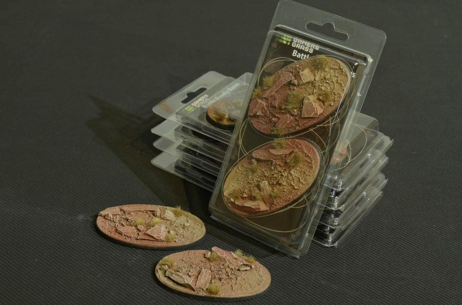 Badlands Bases Oval 90mm (x2) - Battlefield Ready - Gamers Grass