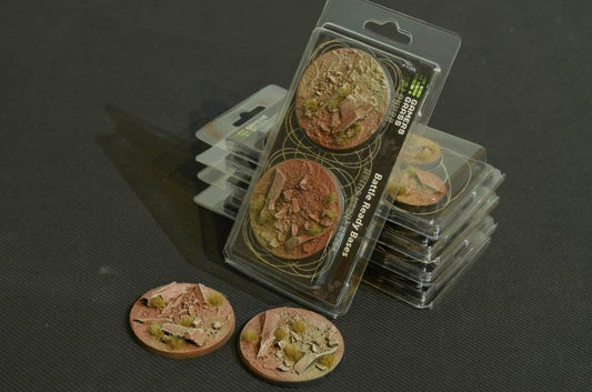 Badlands Bases Round 60mm (x2) - Battlefield Ready - Gamers Grass