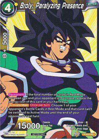 Broly, Paralyzing Presence (Broly Pack Vol. 3) (P-111) [Promotion Cards]