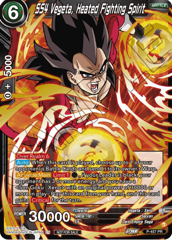 SS4 Vegeta, Heated Fighting Spirit (Championship Selection Pack 2023 Vol.1) (Gold-Stamped) (P-457) [Tournament Promotion Cards]