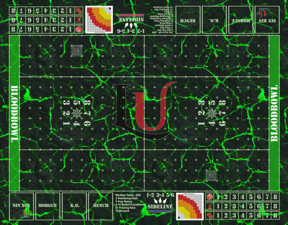 Custom Lvl UP Gaming Warp Blood Bowl Pitch 36" x 28" (Neoprene)