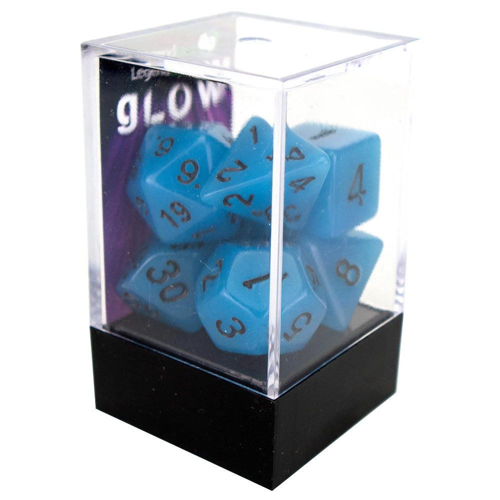 Legend Dice - Boxed Display - Poly Dice Set - Glow - Blue