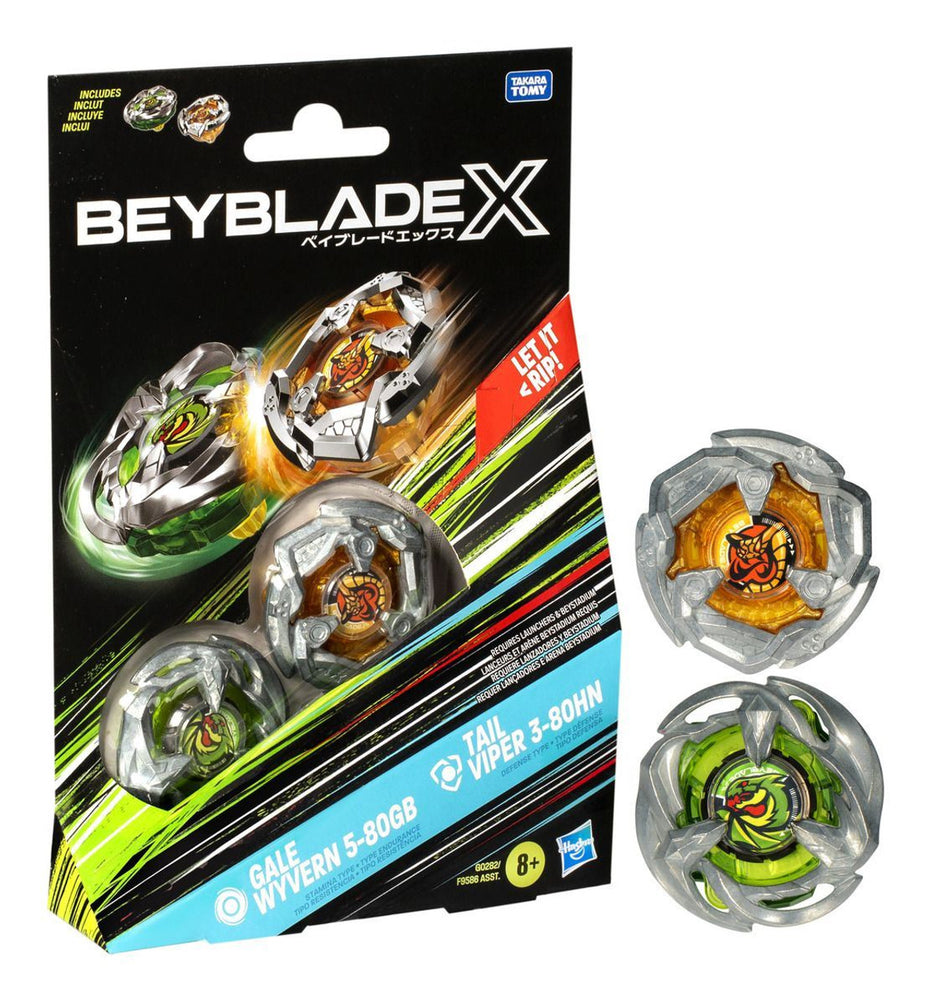 Beyblade X – Dual Pack Gale Wyvern 5-80GB and Tail Viper 3-80HN