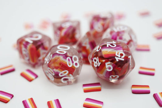 Community Lesbian Flag RPG Dice Set