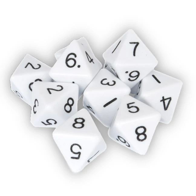 FireFight Dice Set D8 (27) (20 white, 5 black, 2 red dice)
