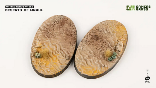 Deserts of Maahl Bases, Oval 90mm (x2) - Gamers Grass