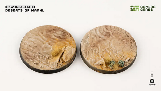 Deserts of Maahl Bases, Round 60mm (x2) - Gamers Grass