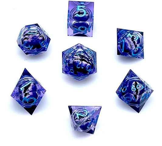 Dragon Rolling Eyes Dice Set Blue