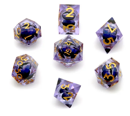 Dragon Rolling Eyes Dice Set Purple