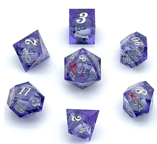 Liquide Sand Sharp Dice Set Light Purple
