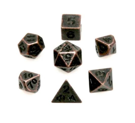 Mini Metal Dice Set Copper