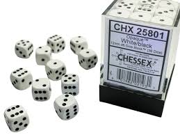 Chessex - 12mm D6 Dice Block - White w/Black