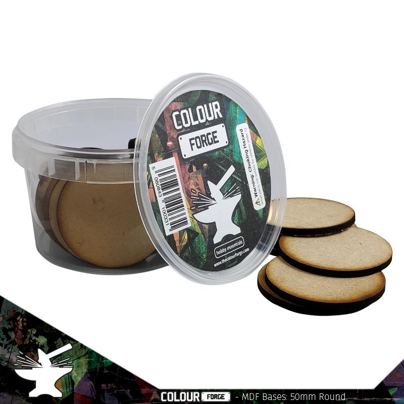 MDF Bases 50mm Round (100) - Colour Forge