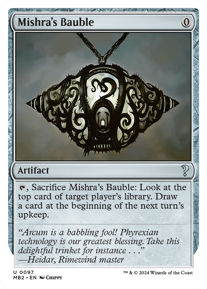 Mishra's Bauble (White Border) [Mystery Booster 2]