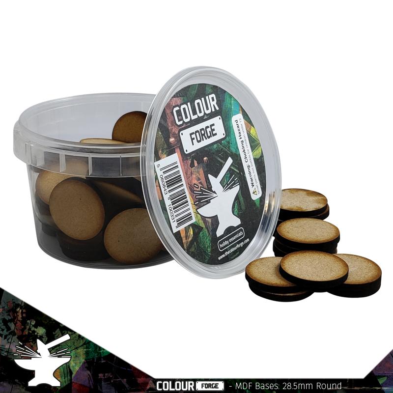 MDF Bases 28.5mm Round (100) - Colour Forge