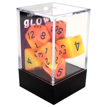 Legend Dice - Boxed Display - Poly Dice Set - Glow - Orange/Red