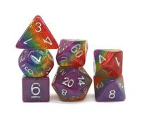 Glitter Rainbow Polyhedral Dice Set