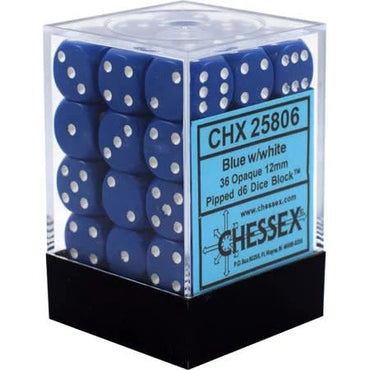 Chessex - 12mm D6 Dice Block - Blue w/White