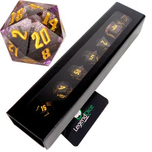 Liquid Core Dice in Case - Dual Purple Black
